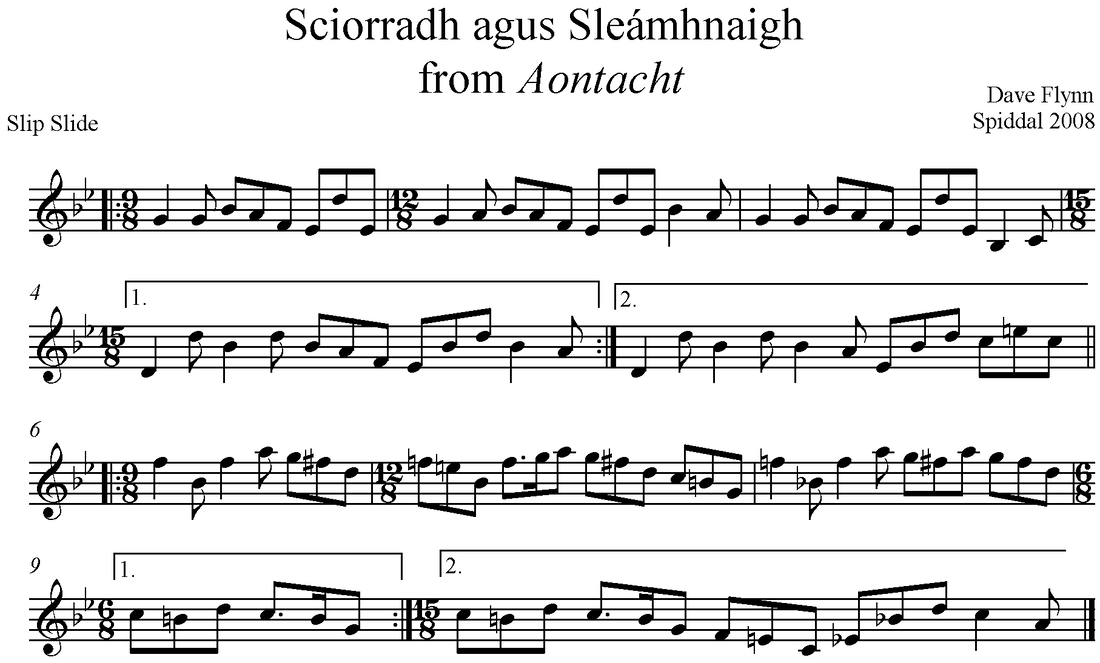 Sheet music for Sciorradh agus Sleamhnaigh